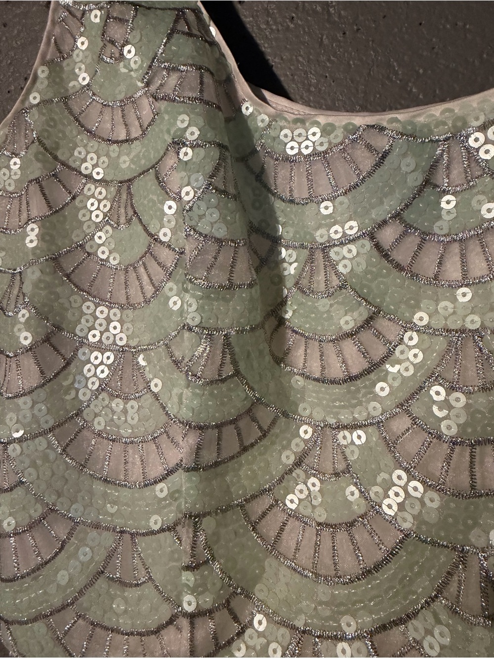 bebe Mint Sequin Scallop Tank Dress - Picture 2 of 4